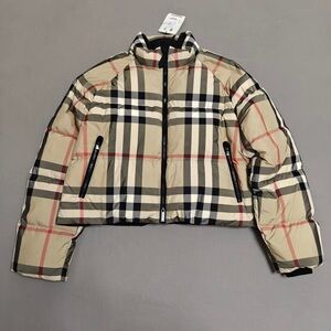 Burberry Checkered Beige Puffer Jacket